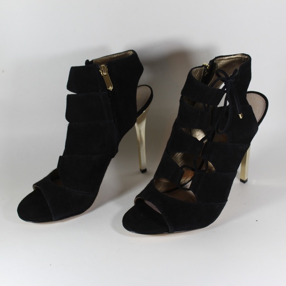 SAM EDELMAN PALMA SUEDE PEEP TOE STRAP HEELS 9.5 - Picture 4 of 7